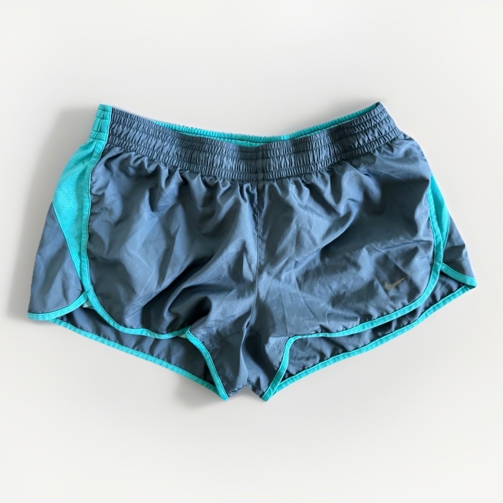 Nike Dri-FIT Tempo Running Shorts Gray Teal Women's Size M Athletic